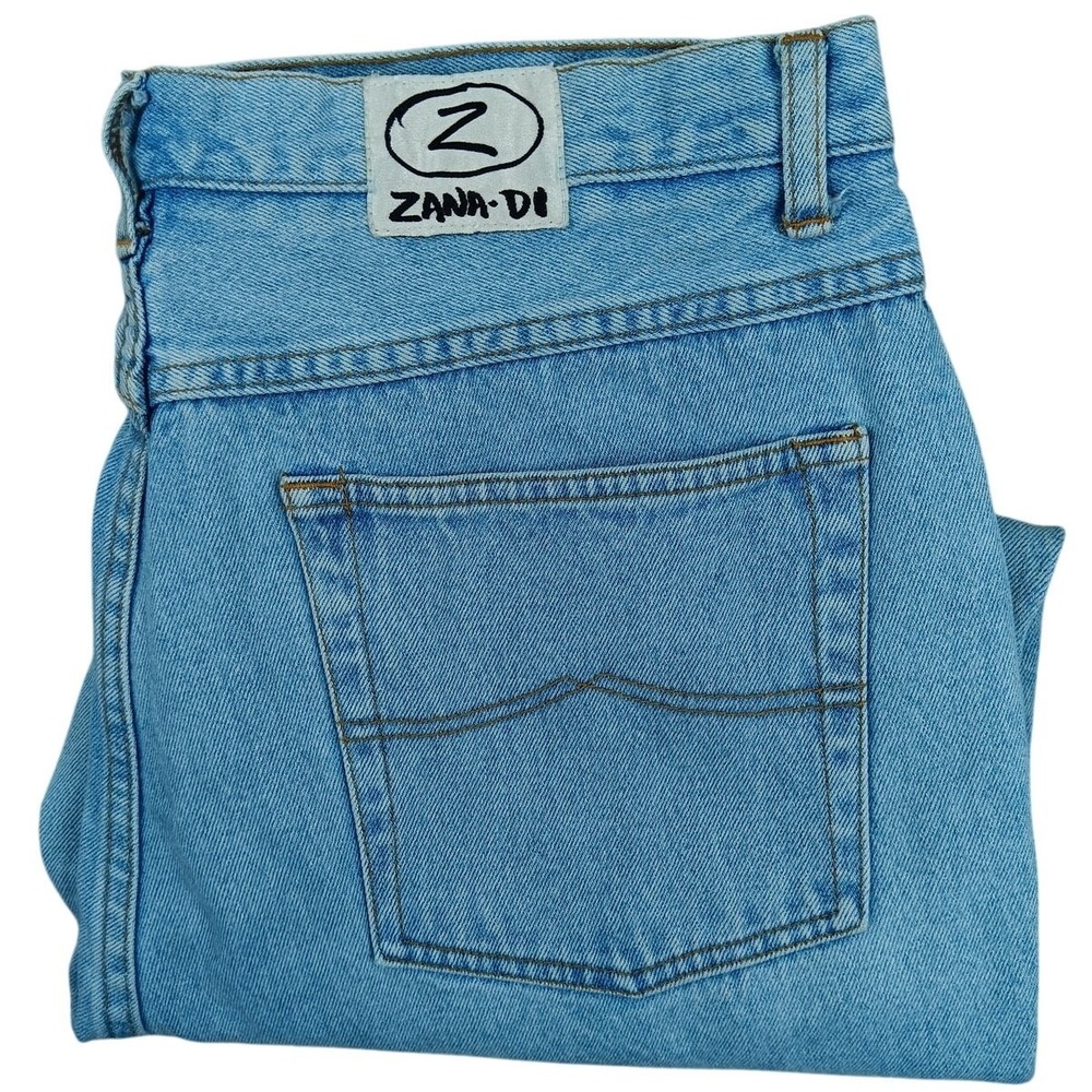 Vintage Zana Di Jeans Womens 18 34X29 Light Wash Hi Rise Relaxed Tapered Street